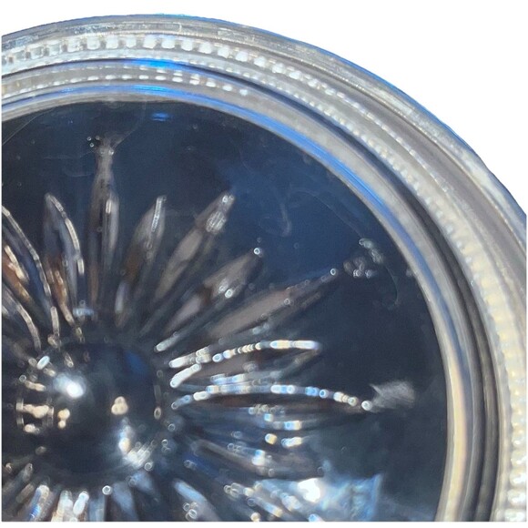 Vtg Leonard Silver Mfg Italy Crystal Glass & Silverplate Coasters Set of 4 NIB - Picture 4 of 13